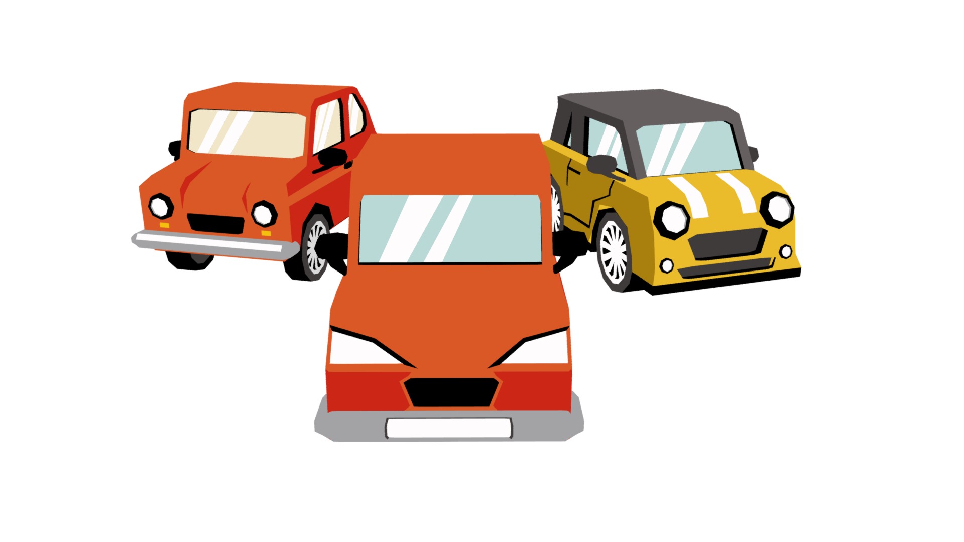 3D model compact lowpoly car collection - This is a 3D model of the compact lowpoly car collection. The 3D model is about icon.