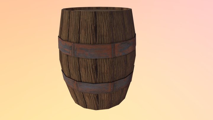 Low poly barrel (download) 3D Model