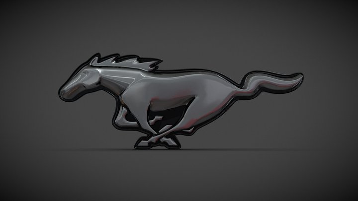 Mustang Logo 3D Model