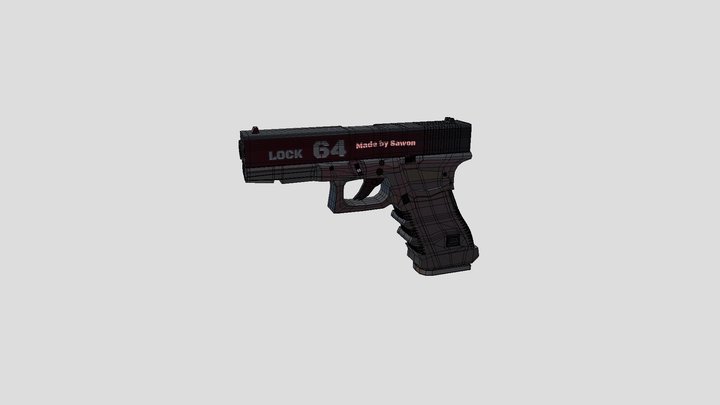 BB Gun Air Pistol Low Poly 3D Model