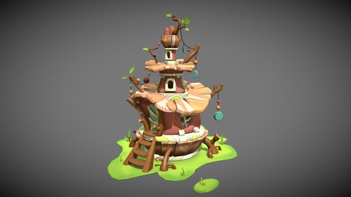 Stylized Clay House 3D Model