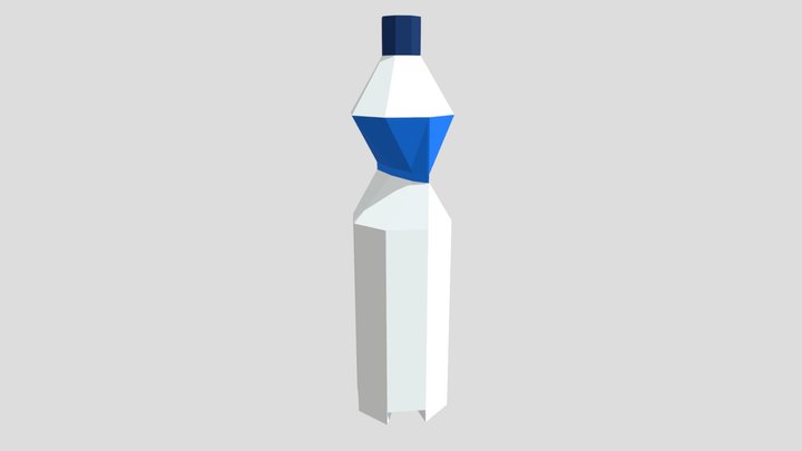 Low Poly Crushed Bottle 3D Model