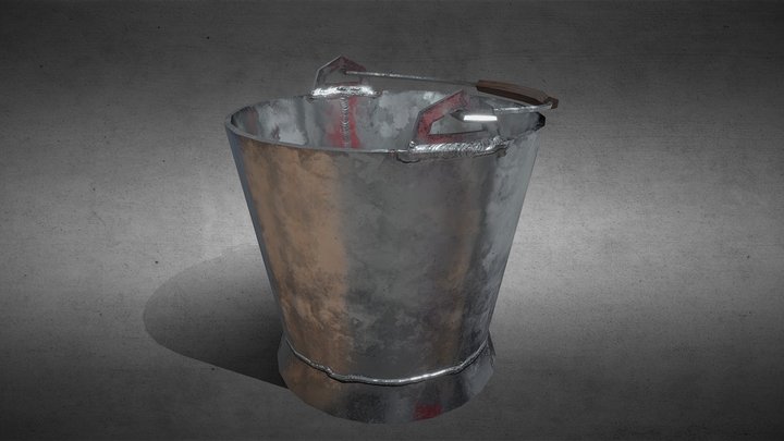 Simple Metal Bucket 3D Model