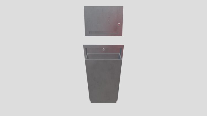 Trash Chute And Waste Receptacle 3D Model
