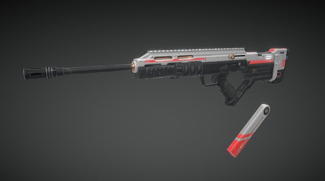Sci Fi Ballistic Assault Rifle 3D Model