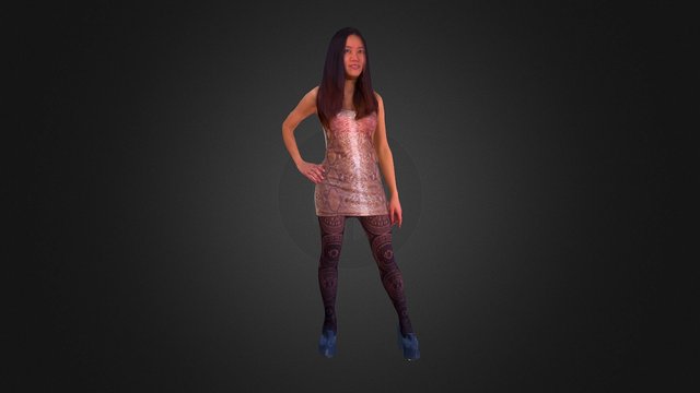 Mocha - shiny dress 3D Model
