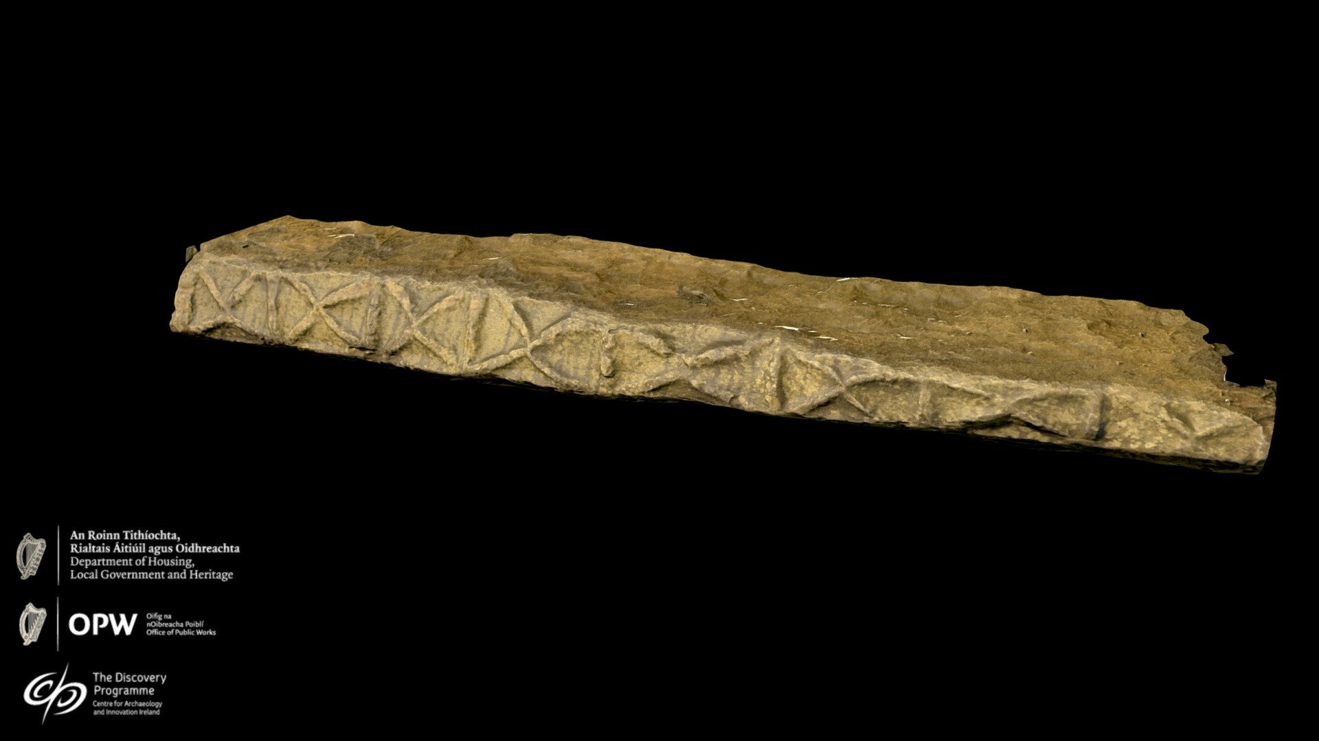 Roof Box Lintel, Newgrange (Photo Texture) — Sketchfab embed 3D viewer