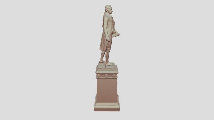 Alexander Hamilton Statue V2 3D Model