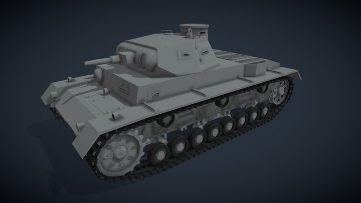 Tank Pz Kpfw III Ausf B ( 1937 ) 3D Model