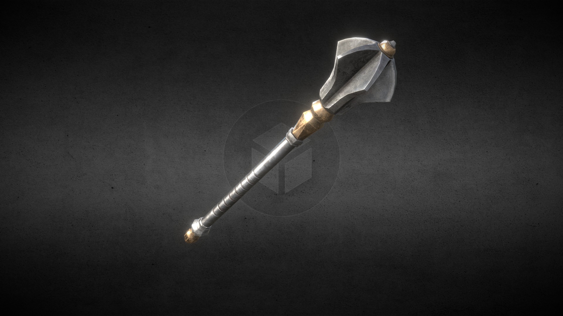 3D model Flanged Mace - This is a 3D model of the Flanged Mace. The 3D model is about a light bulb on a black surface.