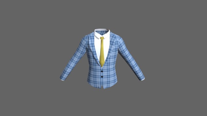 blue lounge suit 3D Model
