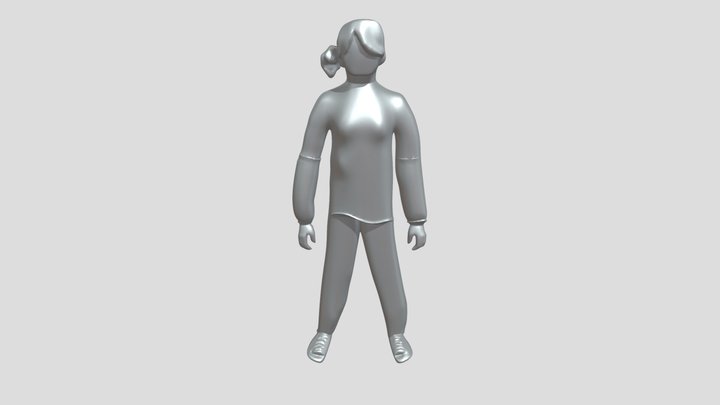 Standing person in casual clothes 3D Model