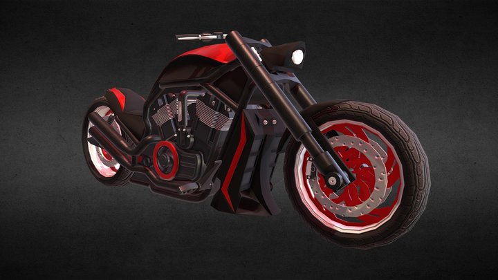 Harley Davidson V-Rod Custom 3D Model