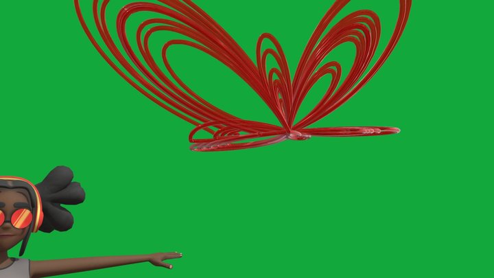 ragazza_curva_della_farfalla 3D Model