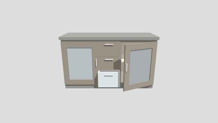 Modern Fabric Wardrobe - 3D Furniture Model 3D Model