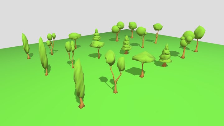 Low-poly Trees 3D Model