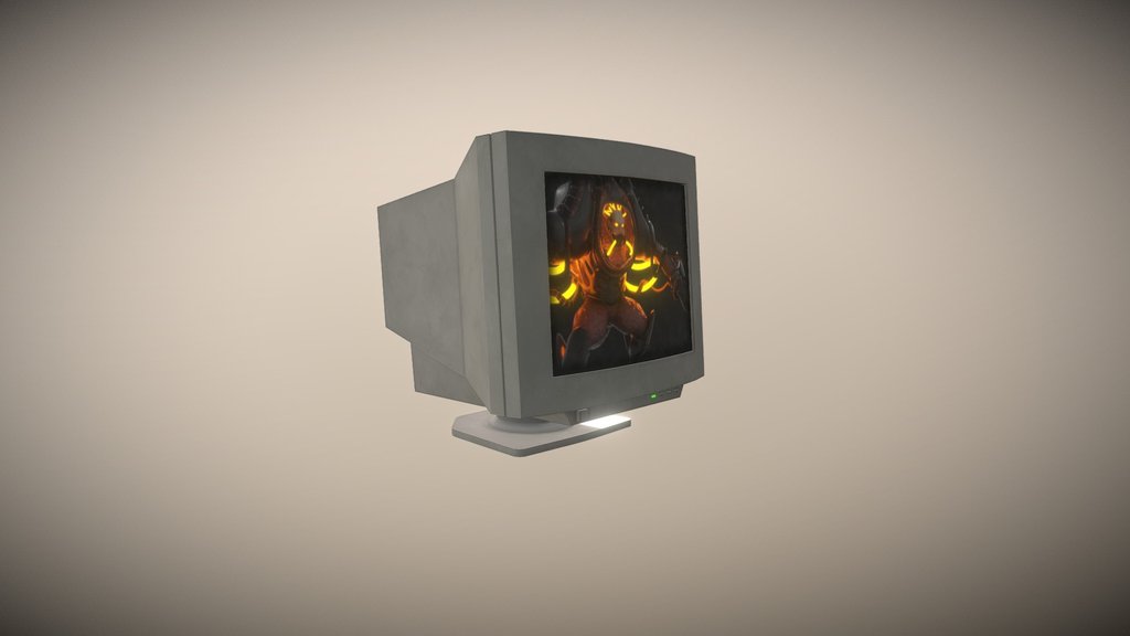 Realistic Old Monitor - Retro 3D Model