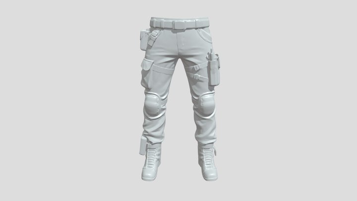 Tactical pants with gear 3D Model