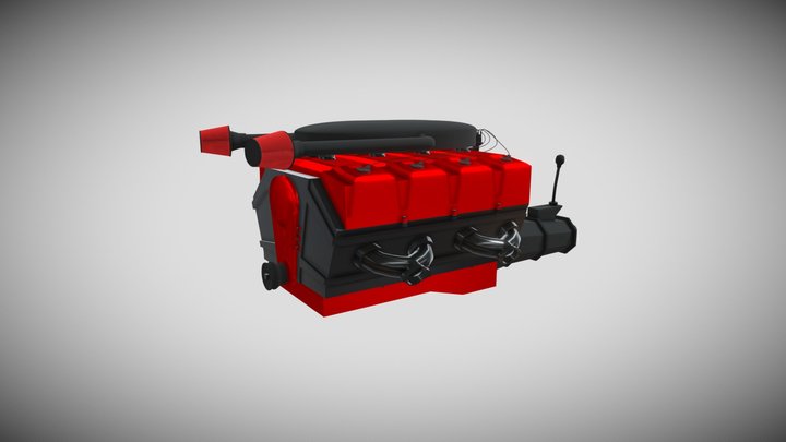 V8 Engine + Transmission 3D Model