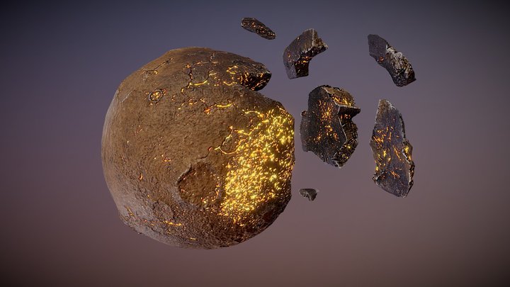 Gambling Shaterred Planet 3D Model
