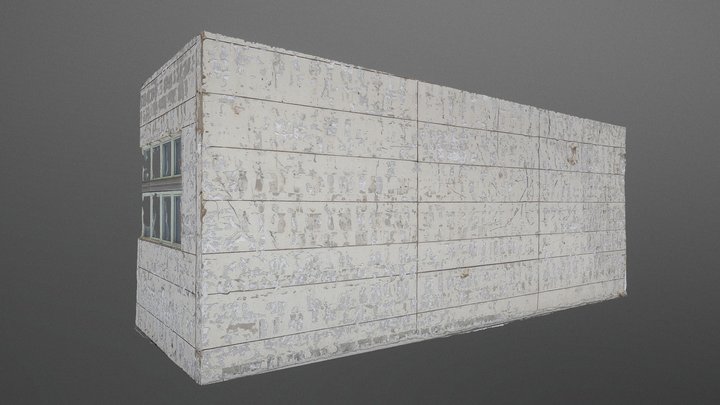Torn building facade texture 3D Model