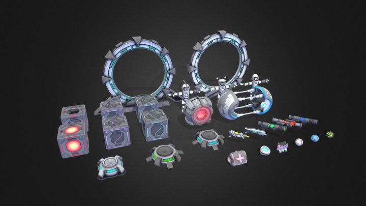 Sci-Fi Platform Game pack 3D Model