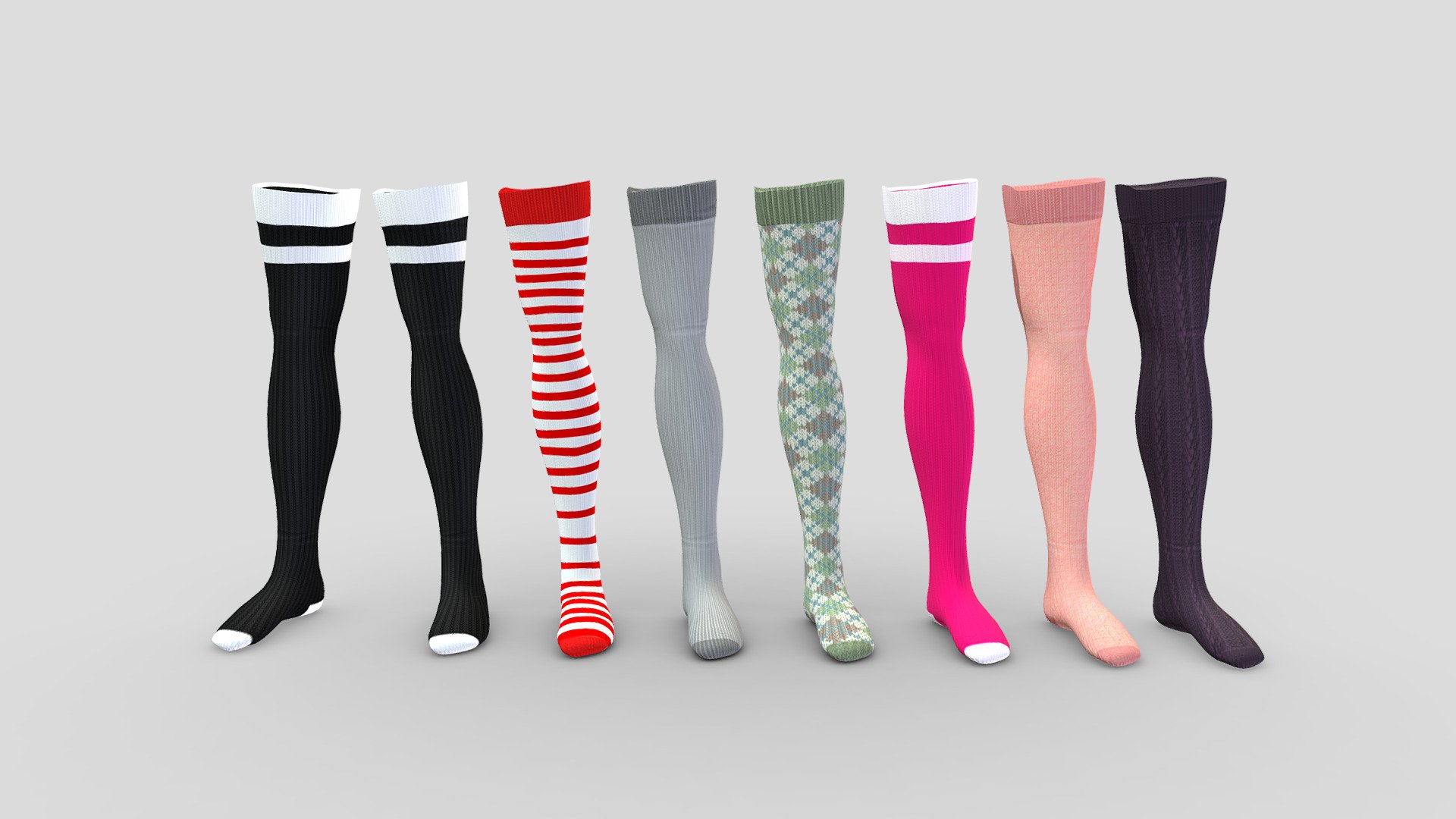 Female Flat Thigh Socks - Buy Royalty Free 3D model by 3dia [2e0d6d5 ...