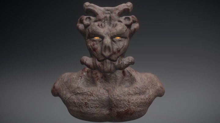 Monster Head Sculpt 3D Model