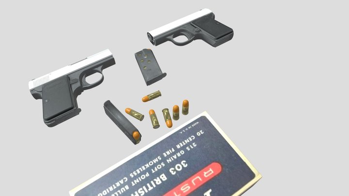 Low poly gun set – Modelo 3D gratuito STL