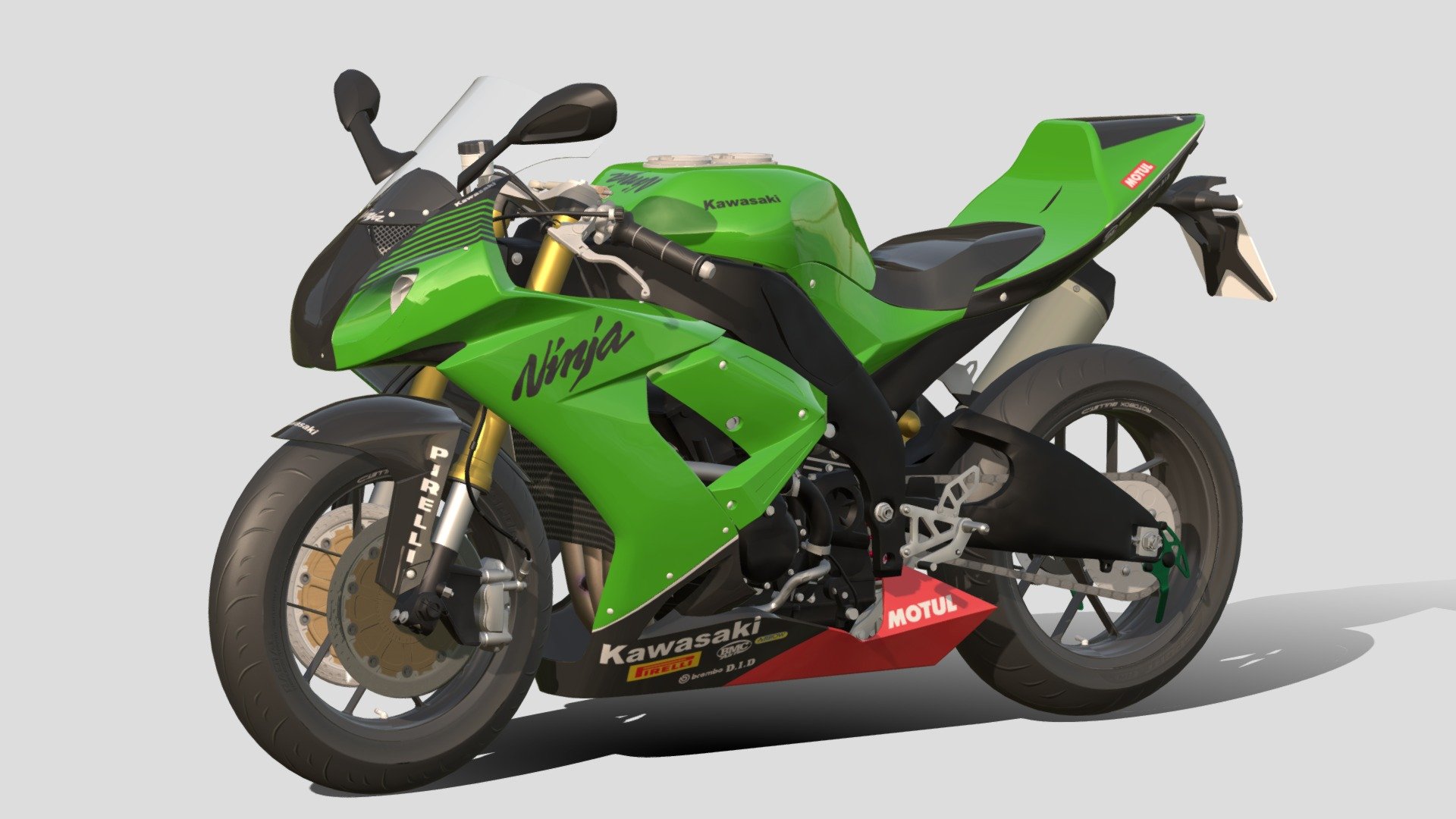 2008 Kawasaki Ninja ZX-10R-EM - Download Free 3D model by