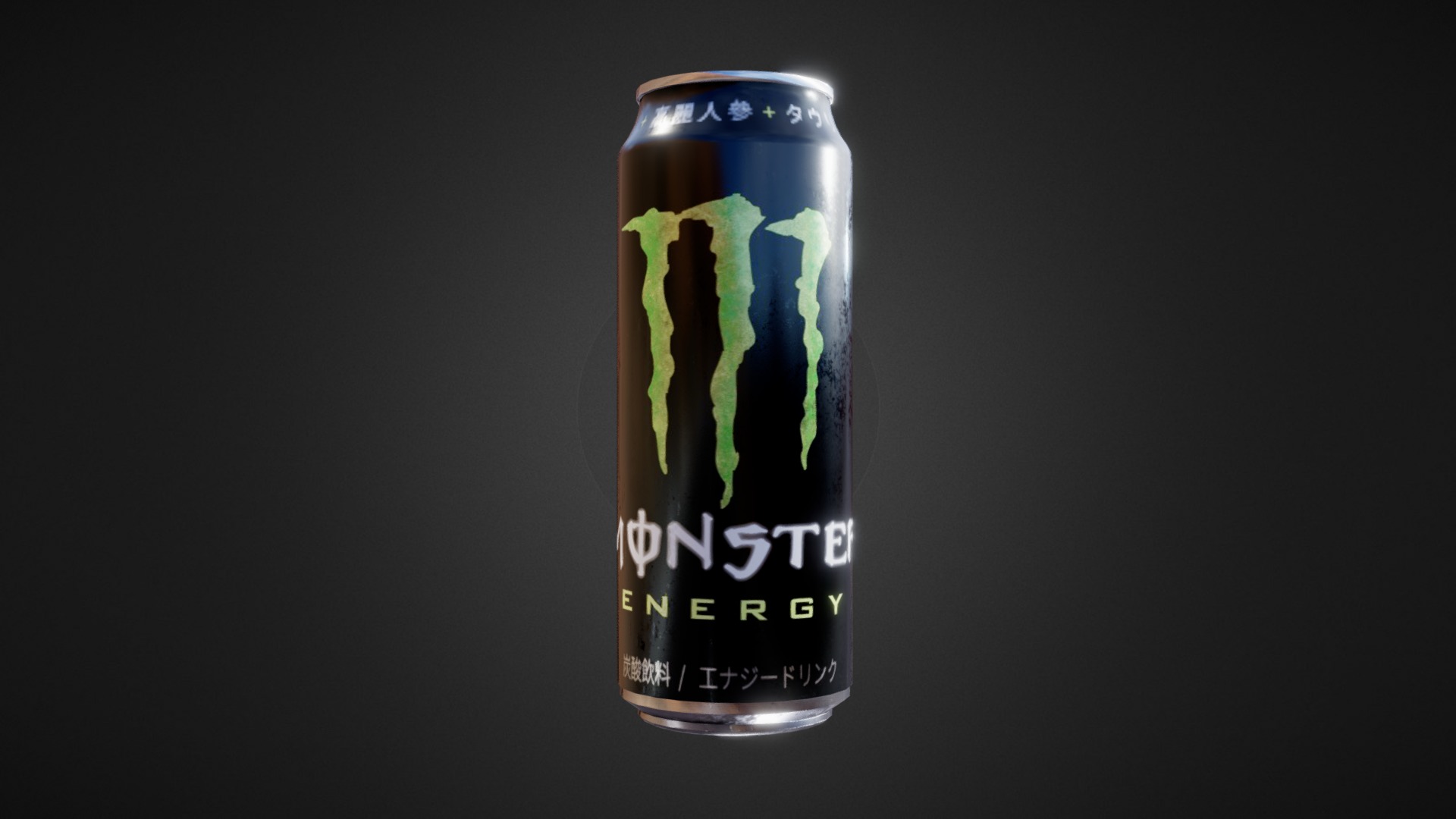 3D model Monster Energy モンスターエナジー - This is a 3D model of the Monster Energy モンスターエナジー. The 3D model is about a can of soda.