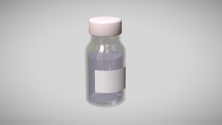 Glass vial bottle 3D Model
