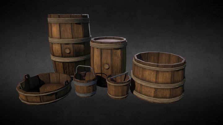 Wood Items 3D Model