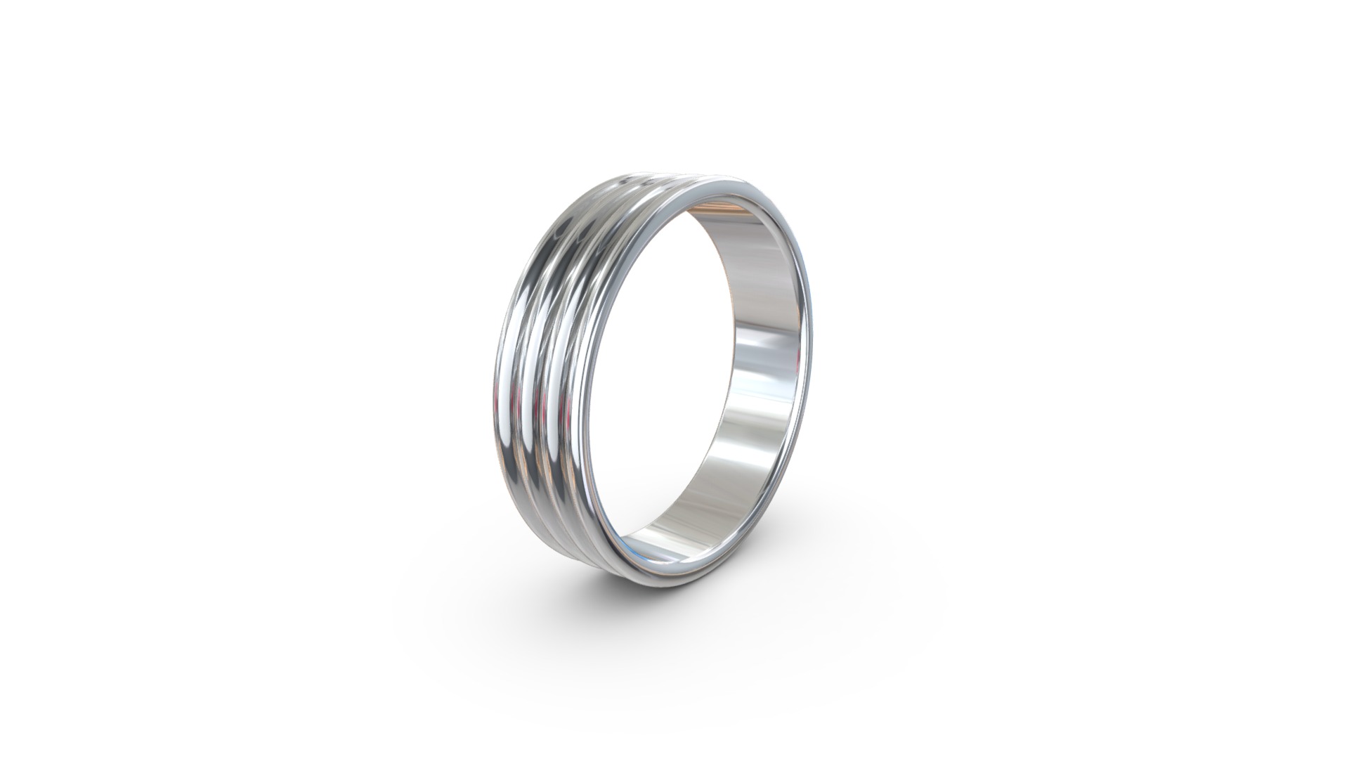 3D model Wave Ring - This is a 3D model of the Wave Ring. The 3D model is about a silver ring with a black band.