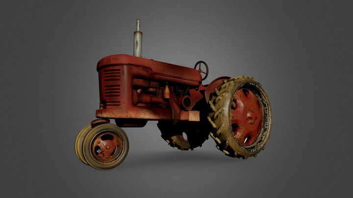 Old Tractor - Trator Velho 3D Model