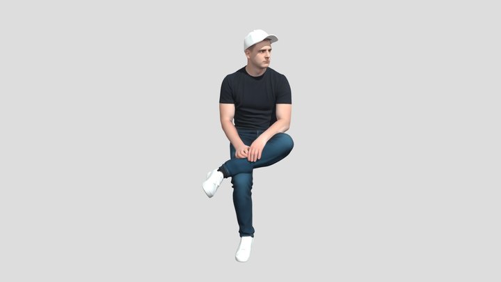 Crossed-Leg Casual Portrait – Kostenloses 3D-Modell STL