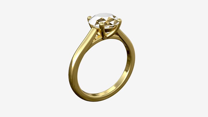 Gold Diamond Ring Jewelry 03 3D Model