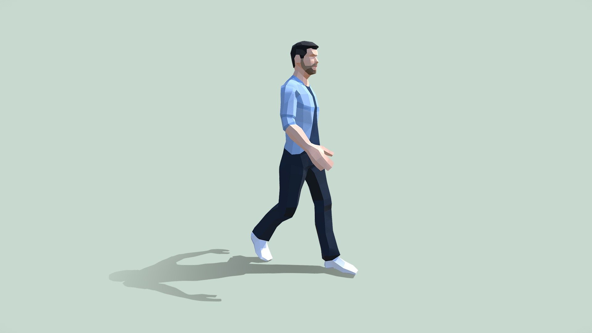 Male Basic Walk (30 frames loop) - Download Free 3D model by Denys ...