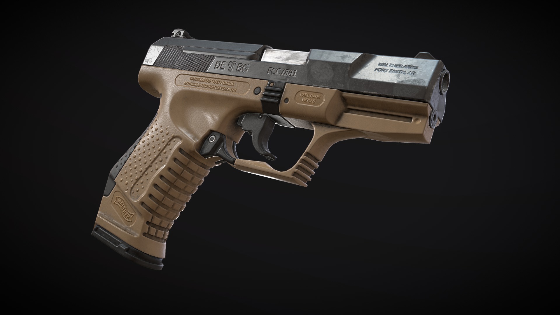 3D model Walther P99 - This is a 3D model of the Walther P99. The 3D model is about a knife with a handle.