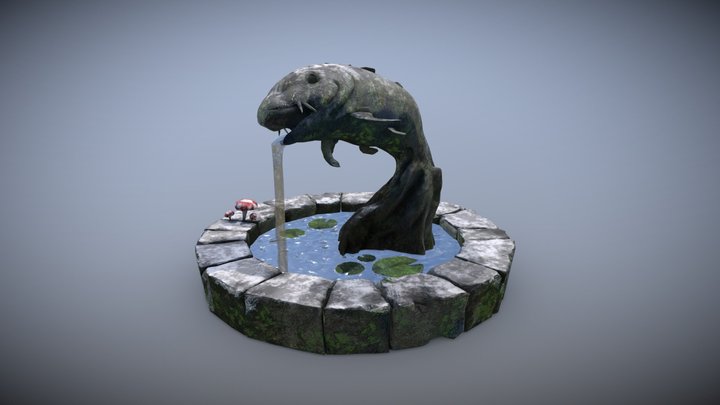 Koi Fountain 3D Model