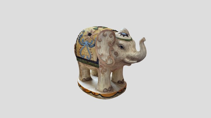 Wooden Elephant 1 3D Model