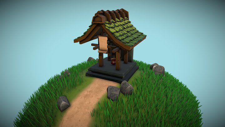 Temple on the Hill 3D Model