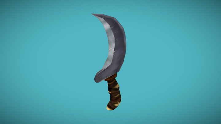 Pirate Knife - Hand-painted - Low Poly 3D Model