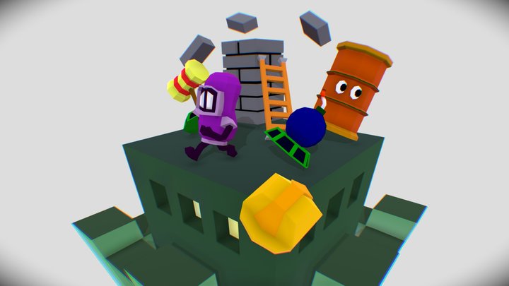 Wrecking Crew Diorama 3D Model