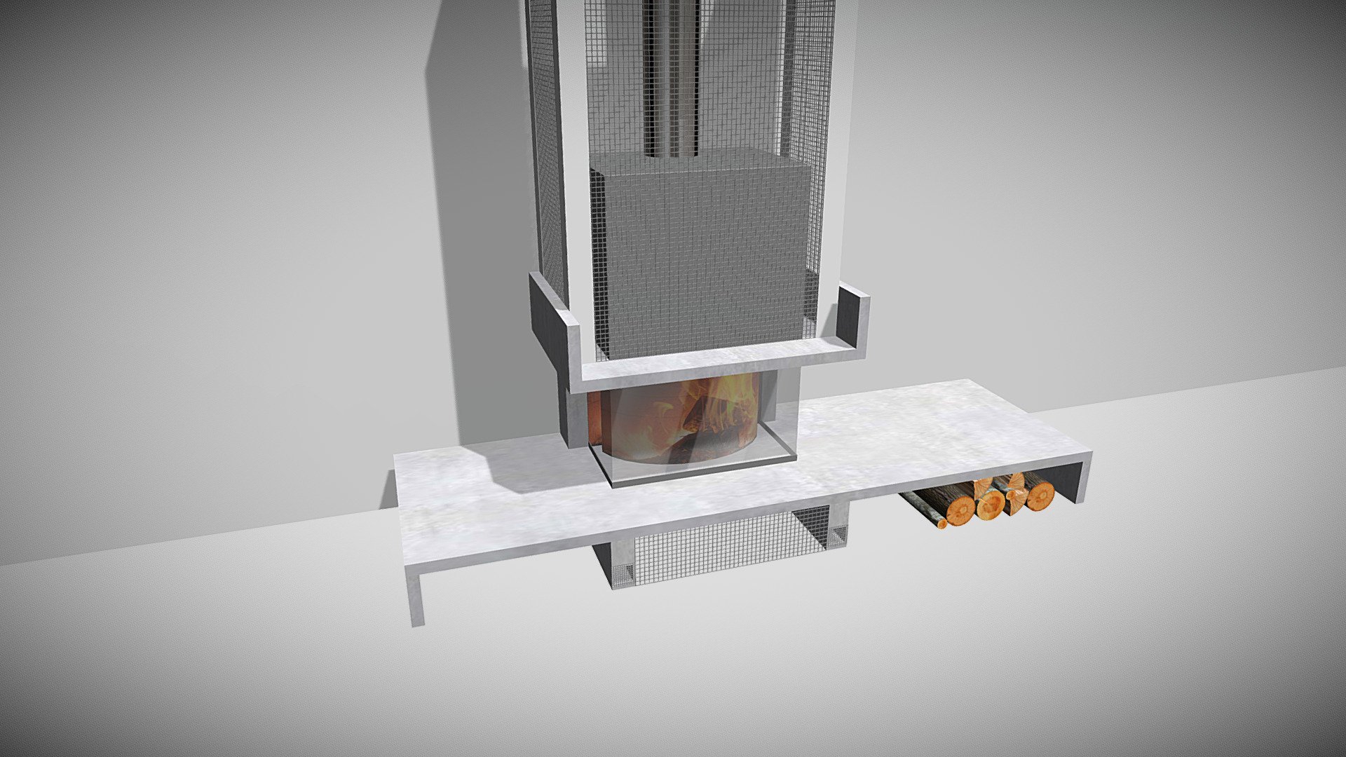 Cheminée Loft Karo - 3D model by raphael.bossut [2e1d77f] - Sketchfab