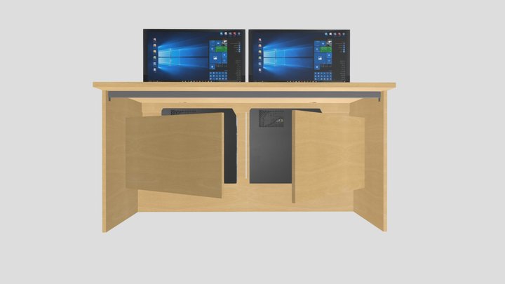 방재실가구1400-700-720-후면도어 환기구 3D Model