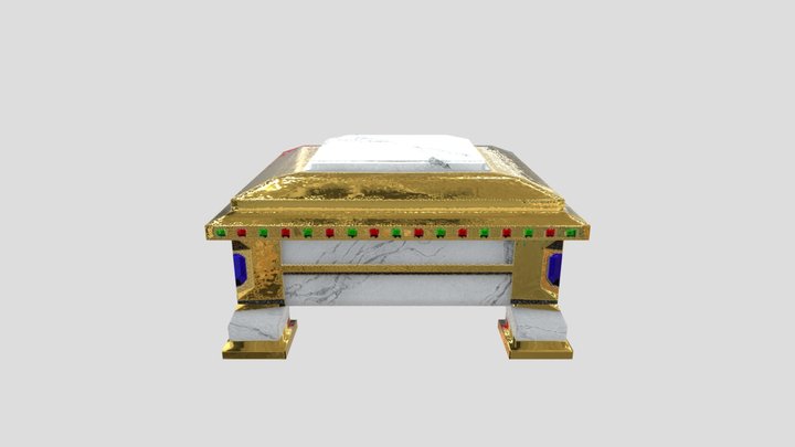 ornate marble lockbox 3D Model