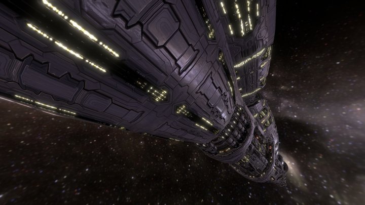3DRT - Sci-Fi  Battleship - Betan 3D Model