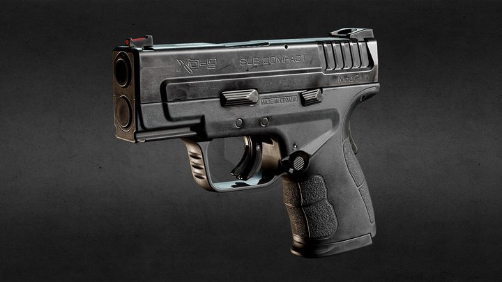 XD-9 SUB-COMPACT Hand Gun 3D Model