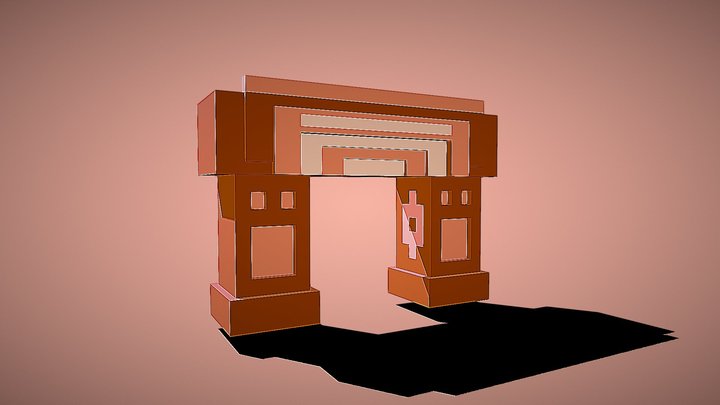 Basic Inca Gateway 3D Model